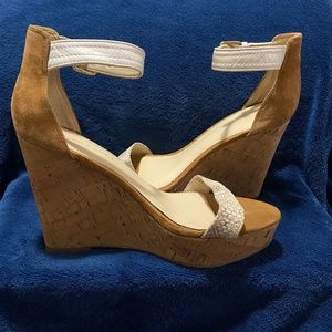 Marc Fisher Cork & Suede Wedges